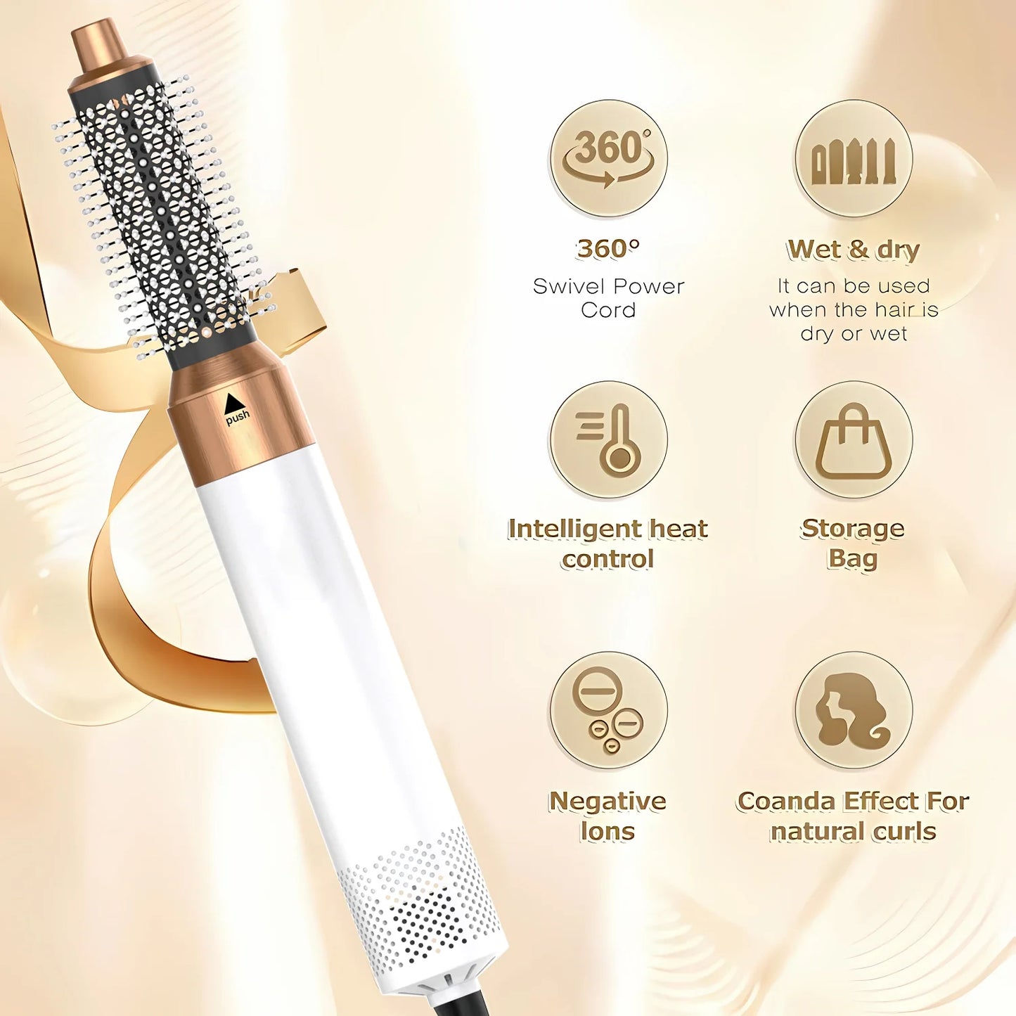 Professional 5 in 1 Hair Dryer Hot Air Comb Curler for Dyson Airwrap Hair Dryer Styling Tool Hair Straightener Hairdressing Tool